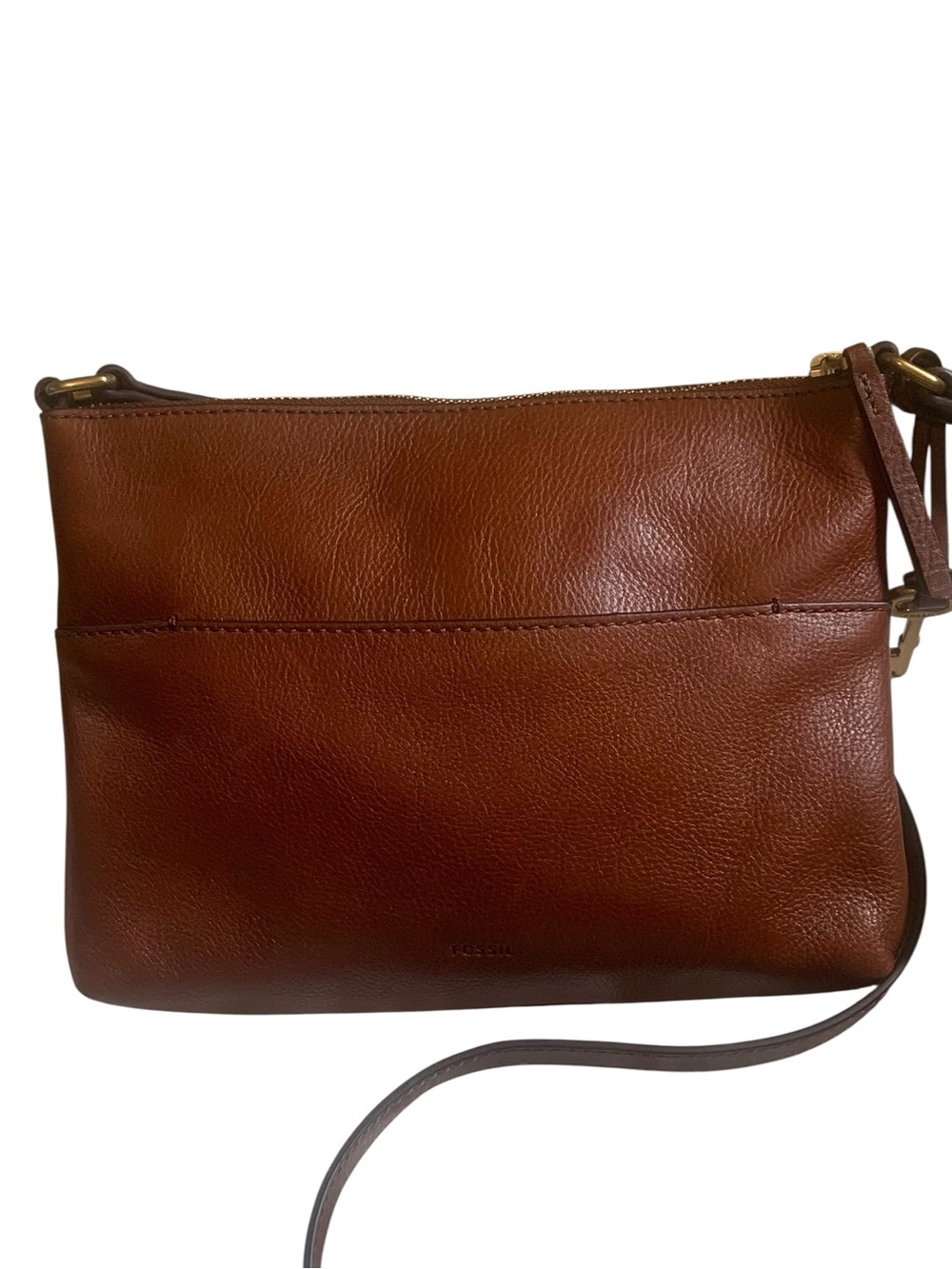 FOSSIL "Fiona" Small Brown Crossbody Purse w/ Key Charm - Picture 3 of 10